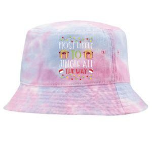 Most Likely To Jingle All The Way Christmas Bell Ring Tie-Dyed Bucket Hat