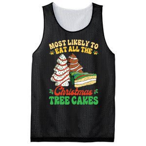 Most Likely To Eat All The Christmas Tree Cakes Debbie Becky Mesh Reversible Basketball Jersey Tank