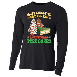 Most Likely To Eat All The Christmas Tree Cakes Debbie Becky Cooling Performance Long Sleeve Crew