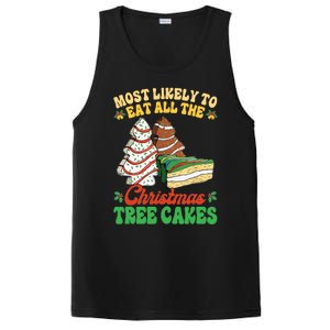 Most Likely To Eat All The Christmas Tree Cakes Debbie Becky PosiCharge Competitor Tank