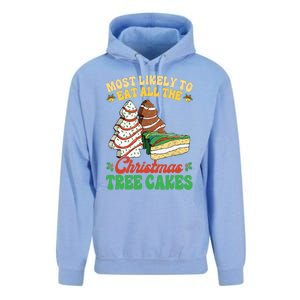 Most Likely To Eat All The Christmas Tree Cakes Debbie Becky Unisex Surf Hoodie