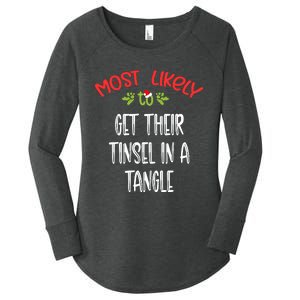 Most Likely To Christmas Get Their Tinsel In A Tangle Family Group Women's Perfect Tri Tunic Long Sleeve Shirt