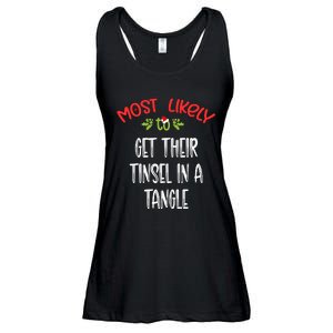 Most Likely To Christmas Get Their Tinsel In A Tangle Family Group Ladies Essential Flowy Tank