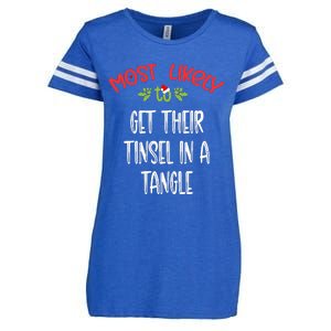 Most Likely To Christmas Get Their Tinsel In A Tangle Family Group Enza Ladies Jersey Football T-Shirt