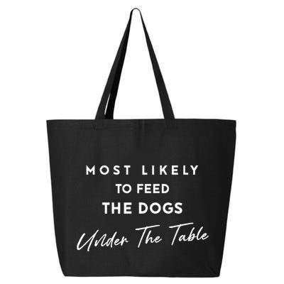Most Likely To Feed The Dogs Under Table 25L Jumbo Tote