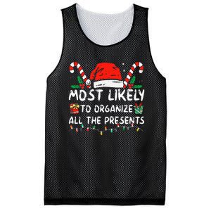 Most Likely To Organize All The Presents Family Christmas Mesh Reversible Basketball Jersey Tank