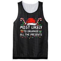 Most Likely To Organize All The Presents Family Christmas Mesh Reversible Basketball Jersey Tank