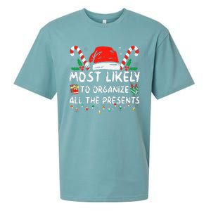 Most Likely To Organize All The Presents Family Christmas Sueded Cloud Jersey T-Shirt