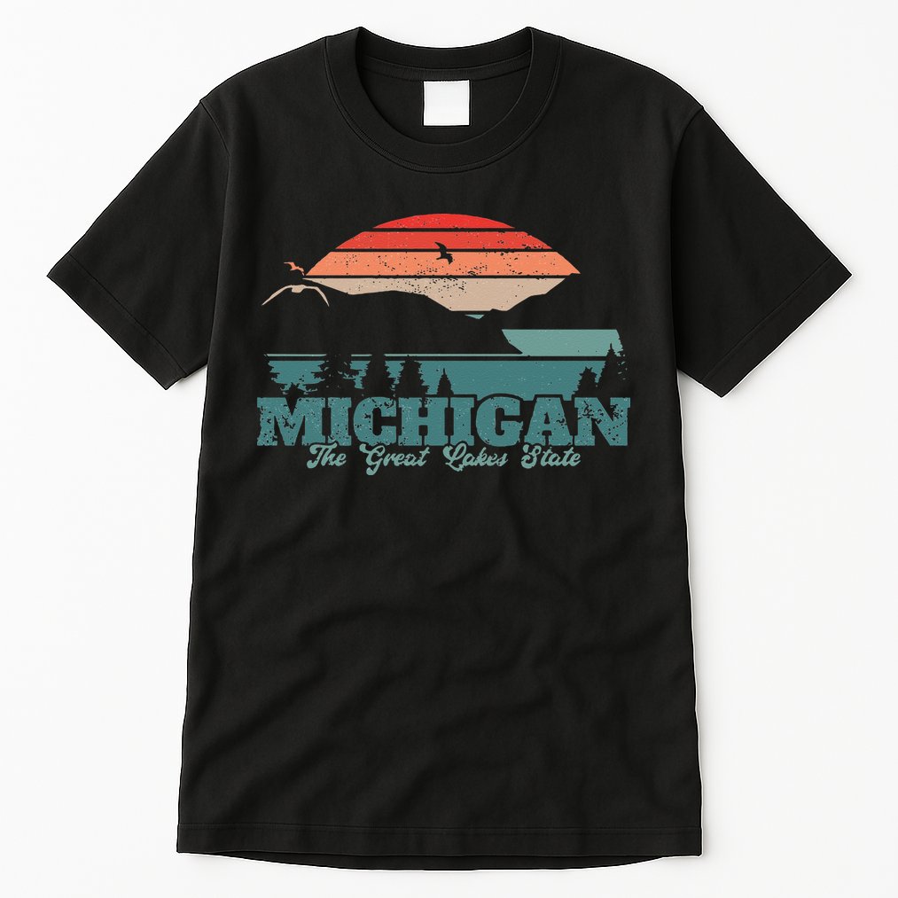 Michigan Lake The Great Lakes State Proud Michigander Tall T-Shirt