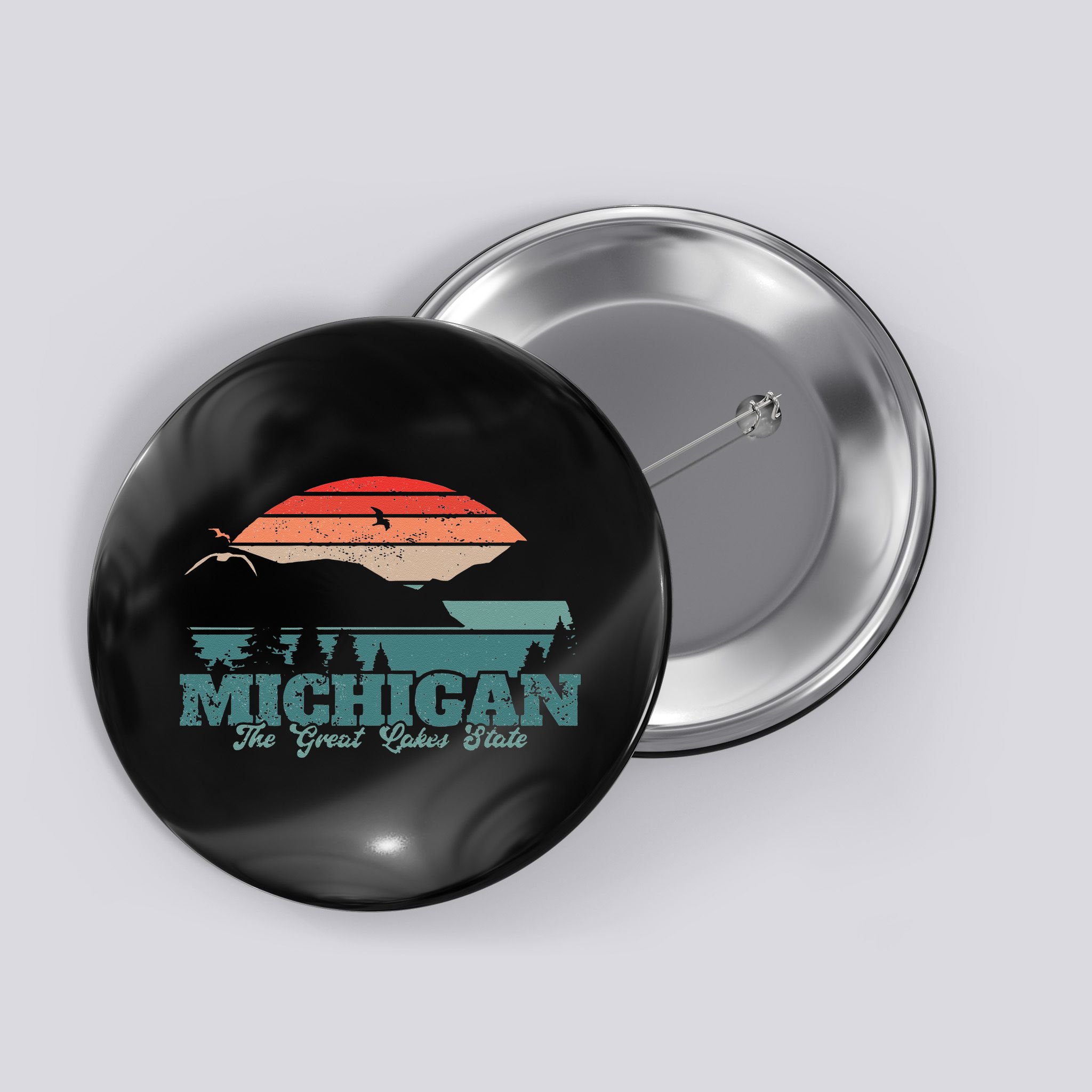 Michigan Lake The Great Lakes State Proud Michigander Button