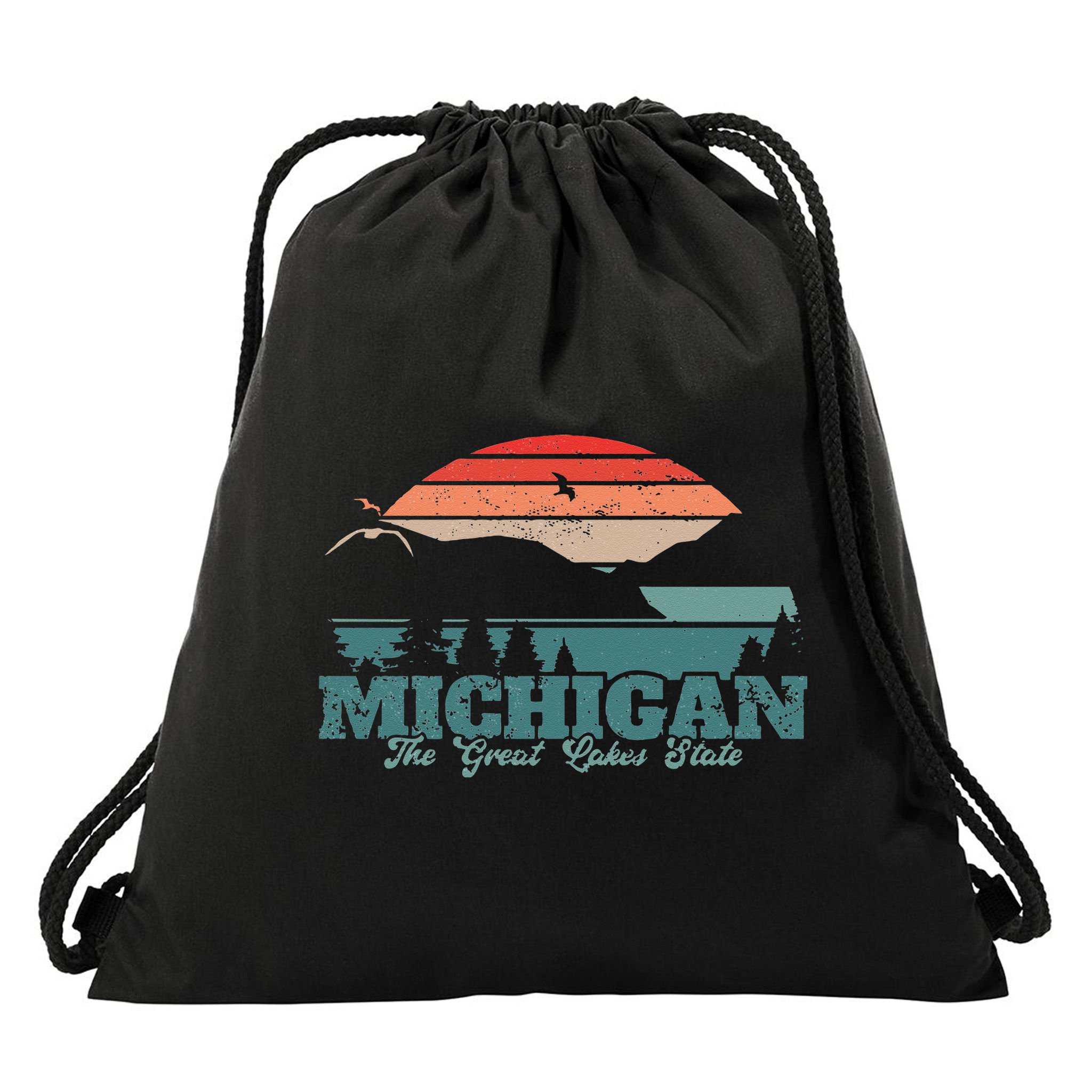 Michigan Lake The Great Lakes State Proud Michigander Drawstring Bag