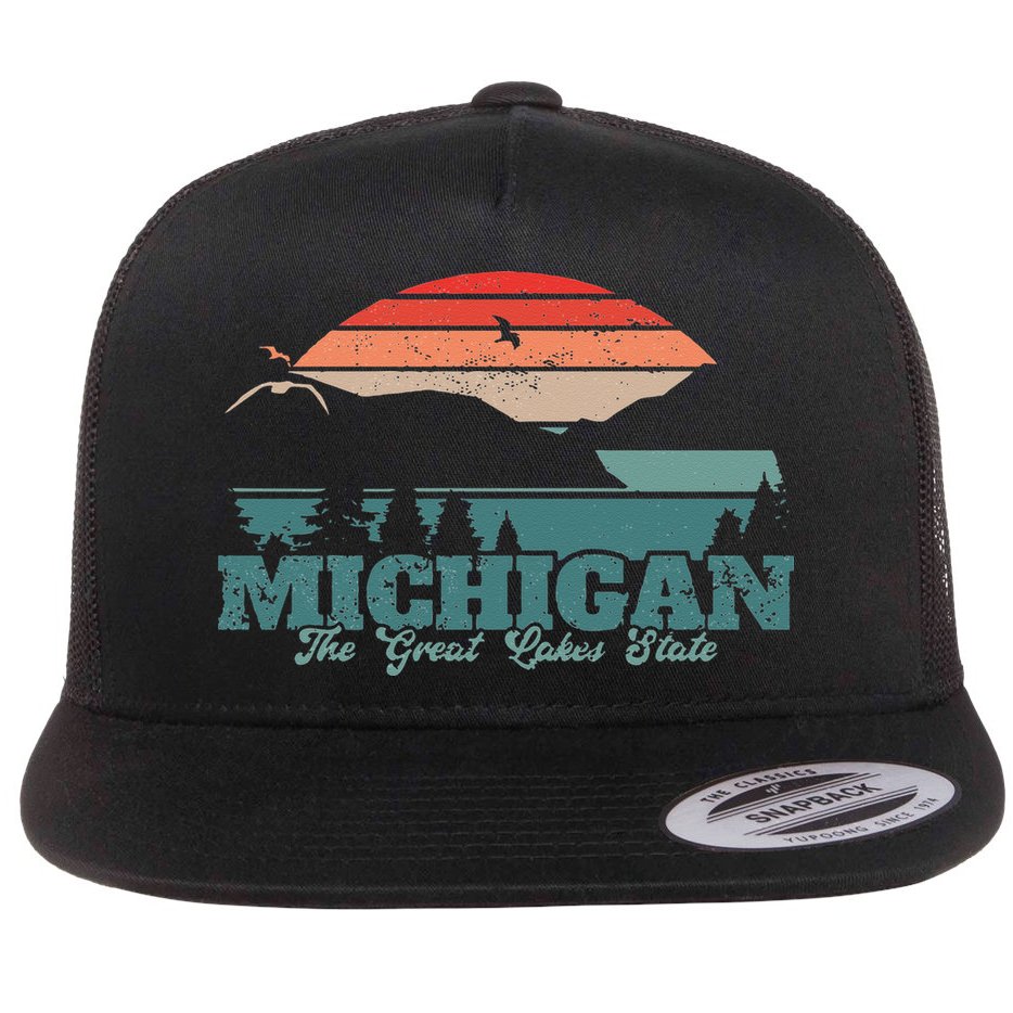 Michigan Lake The Great Lakes State Proud Michigander Flat Bill Trucker Hat