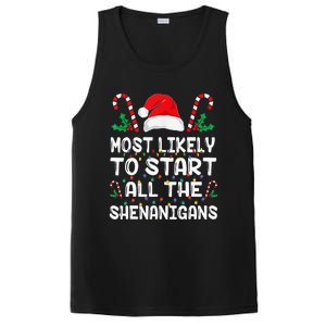 Most Likely To Start All The Shenanigans Christmas Family PosiCharge Competitor Tank