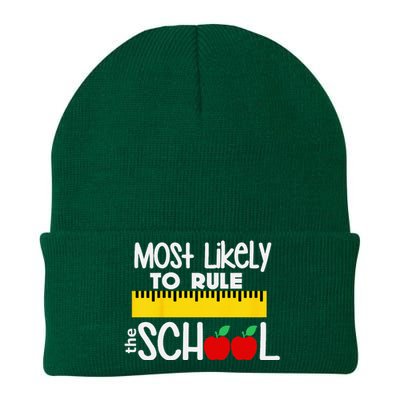 MOST LIKELY TO RULE THE SCHOOL RULER & APPLE Knit Cap Winter Beanie