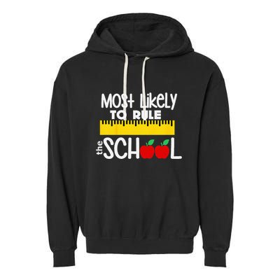 MOST LIKELY TO RULE THE SCHOOL RULER & APPLE Garment-Dyed Fleece Hoodie