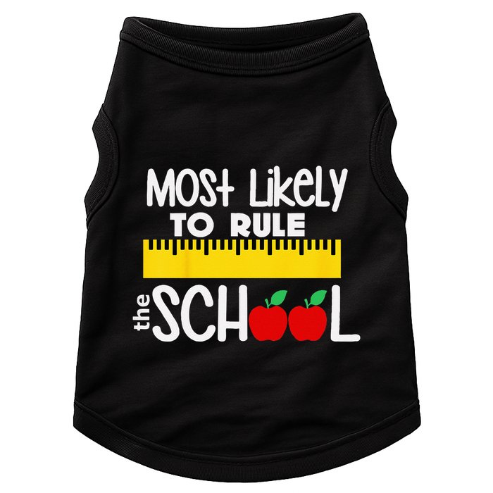MOST LIKELY TO RULE THE SCHOOL RULER & APPLE Doggie Tank