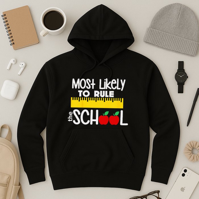 MOST LIKELY TO RULE THE SCHOOL RULER & APPLE Hoodie