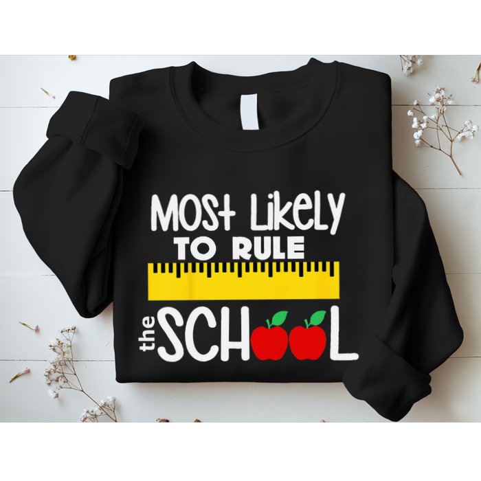 MOST LIKELY TO RULE THE SCHOOL RULER & APPLE Sweatshirt