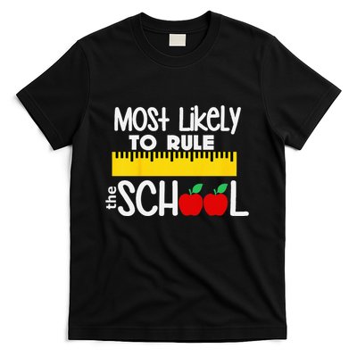 MOST LIKELY TO RULE THE SCHOOL RULER & APPLE T-Shirt