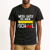 MOST LIKELY TO RULE THE SCHOOL RULER & APPLE Tall T-Shirt