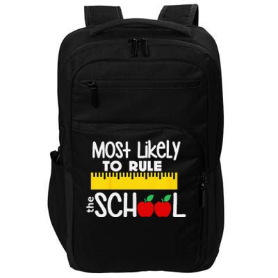 MOST LIKELY TO RULE THE SCHOOL RULER & APPLE Impact Tech Backpack