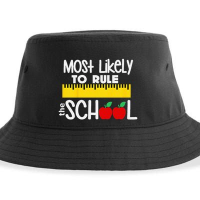 MOST LIKELY TO RULE THE SCHOOL RULER & APPLE Sustainable Bucket Hat