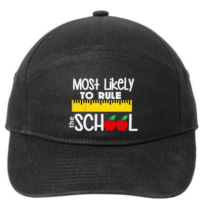 MOST LIKELY TO RULE THE SCHOOL RULER & APPLE 7-Panel Snapback Hat