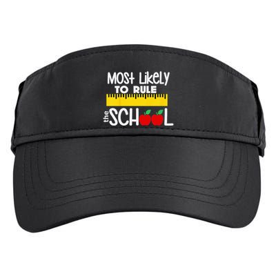 MOST LIKELY TO RULE THE SCHOOL RULER & APPLE Adult Drive Performance Visor