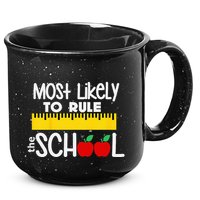 MOST LIKELY TO RULE THE SCHOOL RULER & APPLE 15oz Campfire Ceramic Mug