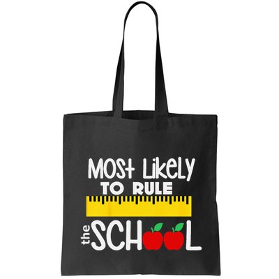 MOST LIKELY TO RULE THE SCHOOL RULER & APPLE Bag