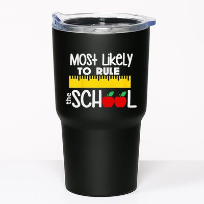 MOST LIKELY TO RULE THE SCHOOL RULER & APPLE Tumbler