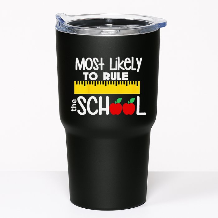 MOST LIKELY TO RULE THE SCHOOL RULER & APPLE Tumbler