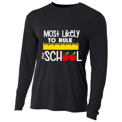 MOST LIKELY TO RULE THE SCHOOL RULER & APPLE Cooling Performance Long Sleeve Crew