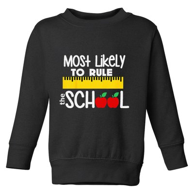MOST LIKELY TO RULE THE SCHOOL RULER & APPLE Toddler Sweatshirt