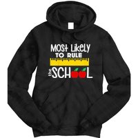 MOST LIKELY TO RULE THE SCHOOL RULER & APPLE Tie Dye Hoodie