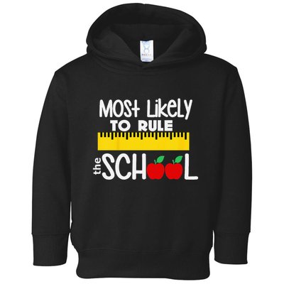 MOST LIKELY TO RULE THE SCHOOL RULER & APPLE Toddler Hoodie