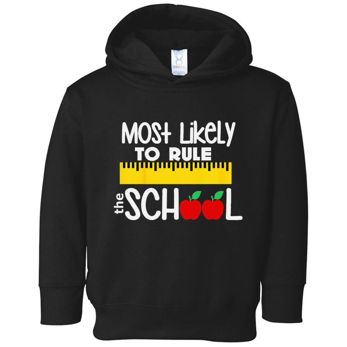 MOST LIKELY TO RULE THE SCHOOL RULER & APPLE Toddler Hoodie