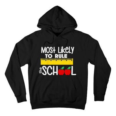 MOST LIKELY TO RULE THE SCHOOL RULER & APPLE Tall Hoodie