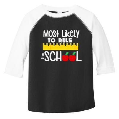MOST LIKELY TO RULE THE SCHOOL RULER & APPLE Toddler Fine Jersey T-Shirt