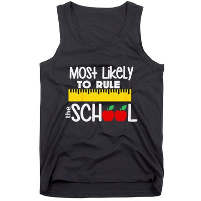 MOST LIKELY TO RULE THE SCHOOL RULER & APPLE Tank Top