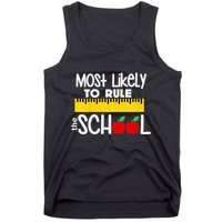 MOST LIKELY TO RULE THE SCHOOL RULER & APPLE Tank Top