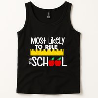 MOST LIKELY TO RULE THE SCHOOL RULER & APPLE Tank Top