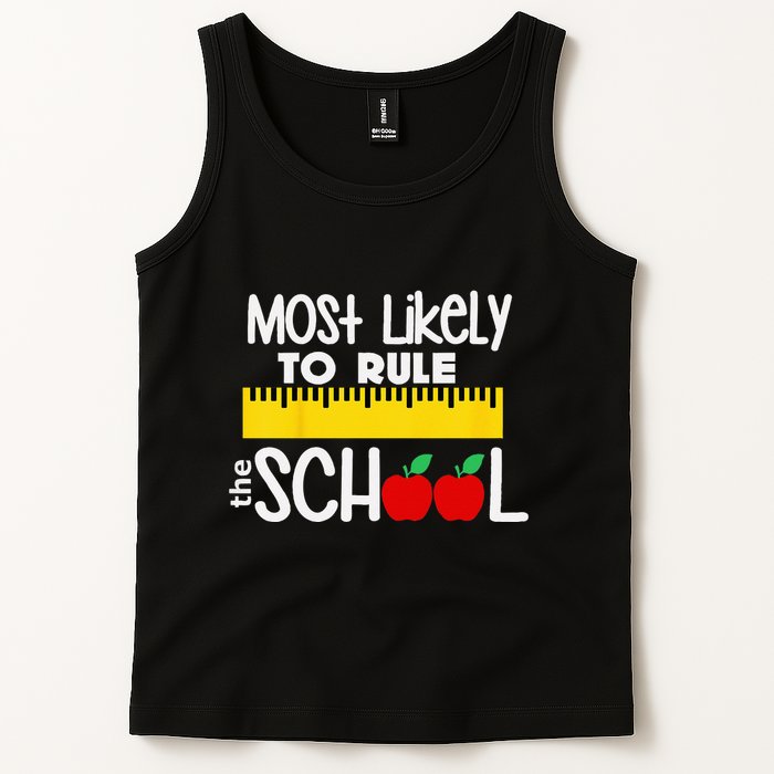 MOST LIKELY TO RULE THE SCHOOL RULER & APPLE Tank Top