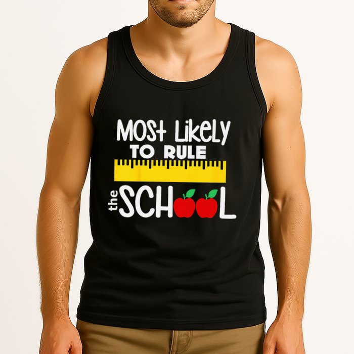 MOST LIKELY TO RULE THE SCHOOL RULER & APPLE Tank Top