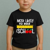 MOST LIKELY TO RULE THE SCHOOL RULER & APPLE Toddler T-Shirt