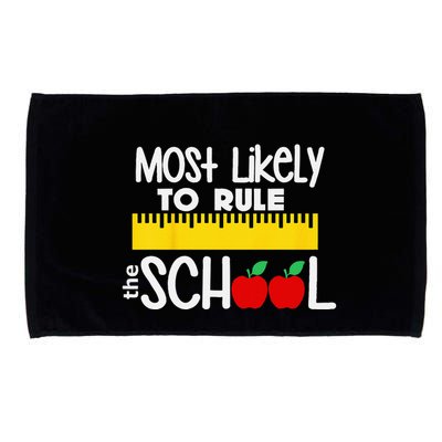 MOST LIKELY TO RULE THE SCHOOL RULER & APPLE Microfiber Hand Towel