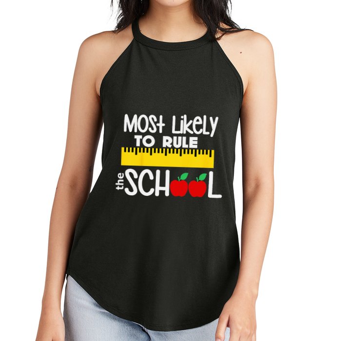 MOST LIKELY TO RULE THE SCHOOL RULER & APPLE Women's Perfect Tri Rocker Tank