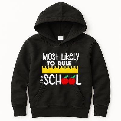 MOST LIKELY TO RULE THE SCHOOL RULER & APPLE Kids Hoodie