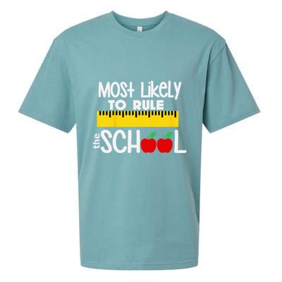 MOST LIKELY TO RULE THE SCHOOL RULER & APPLE Sueded Cloud Jersey T-Shirt