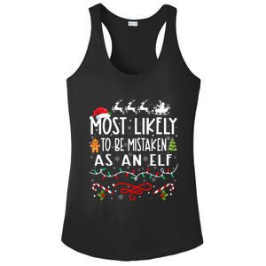 Most Likely To Be Mistaken As An Elf Family Christmas  Ladies PosiCharge Competitor Racerback Tank